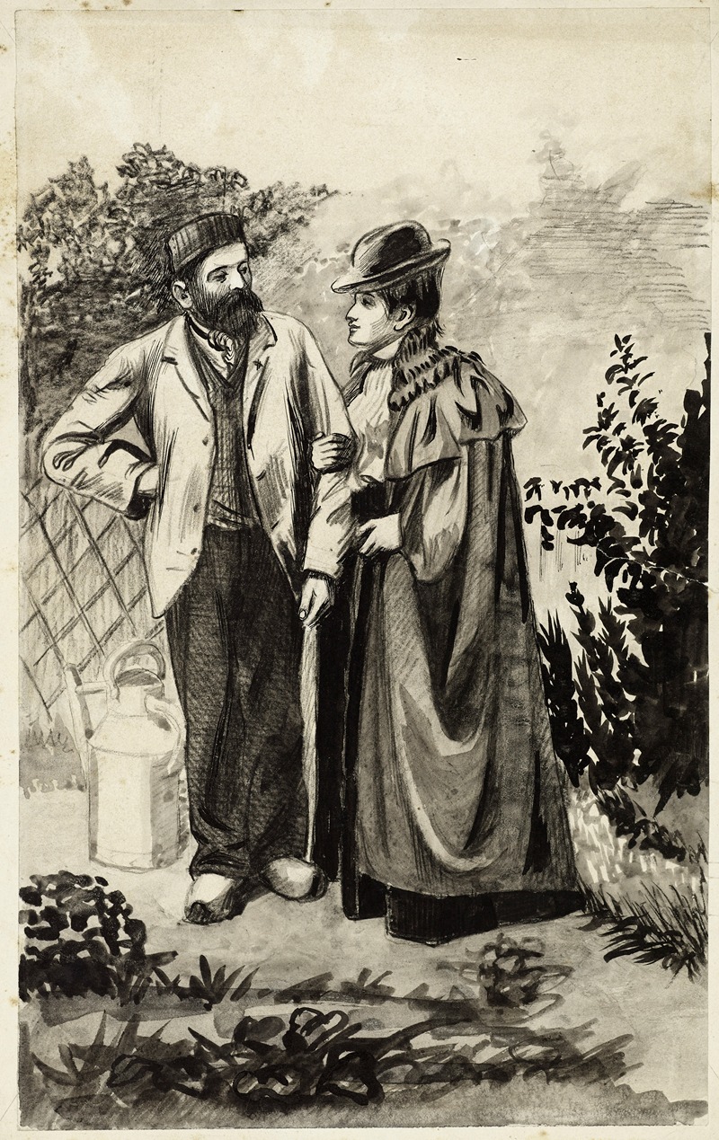 Couple dans un jardin by Артур-Жозеф Генье — digital art print download