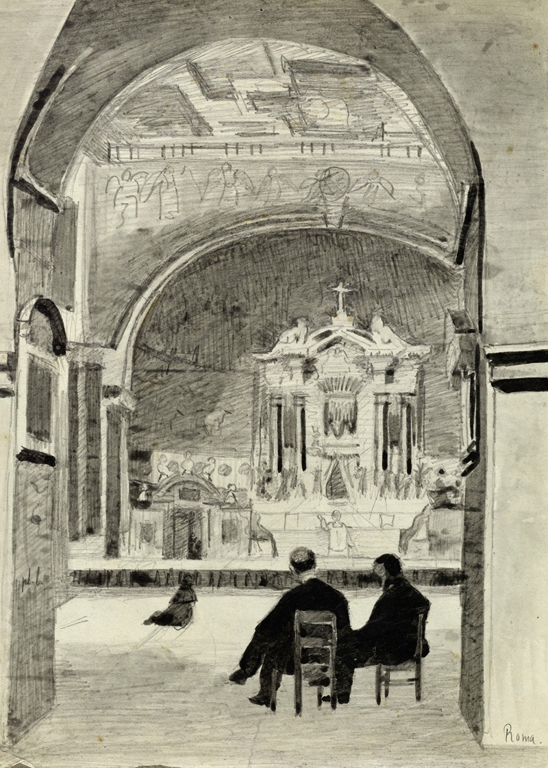 Intérieur d'église à Rome by Артур-Жозеф Генье, 1898 — digital art print download