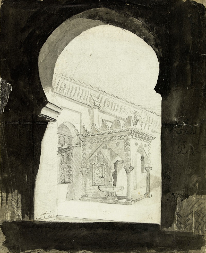 Intérieur d'une mosquée à Alger by Артур-Жозеф Генье, 1896 — digital art print download