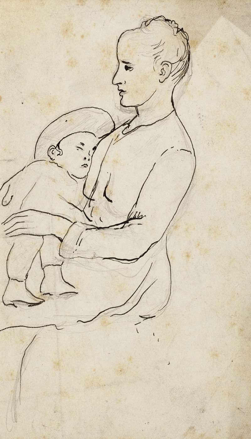 Mme Ravaud et son enfant malade — Артур-Жозеф Генье