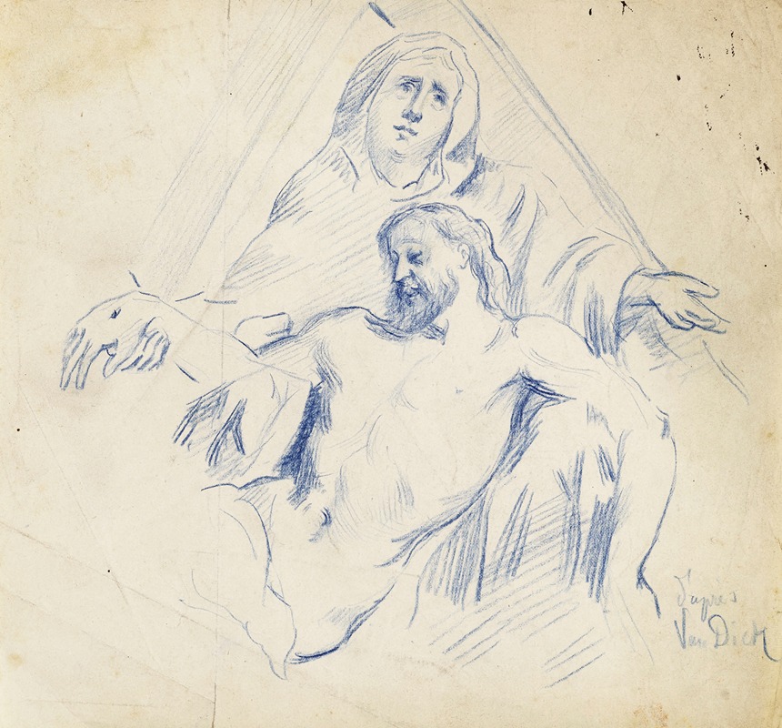 Piétà d'après Van Dyck by Артур-Жозеф Генье — digital art print download