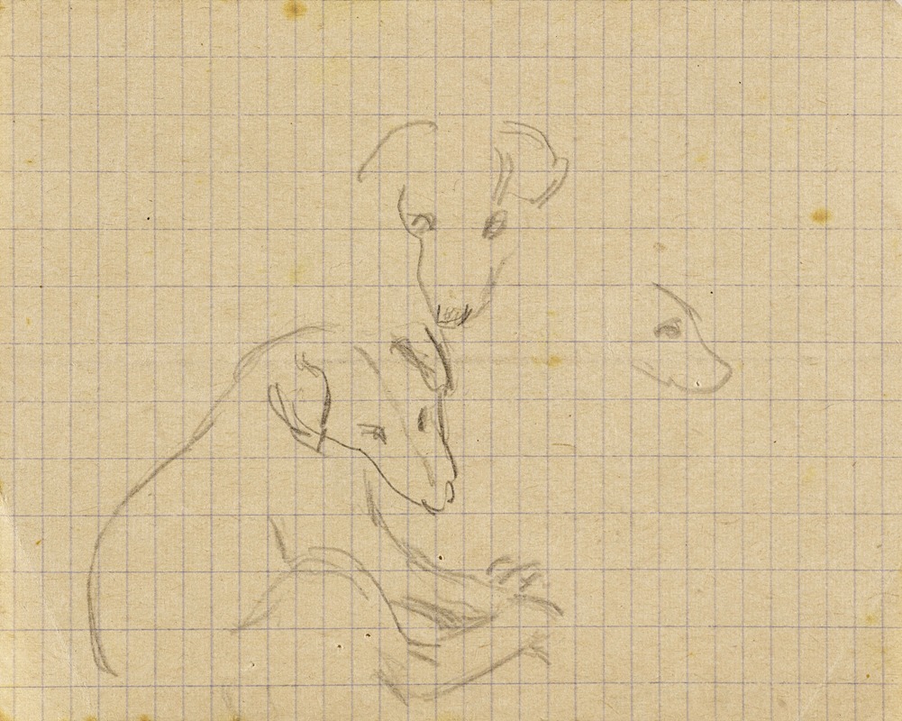 Trois études de chien by Артур-Жозеф Генье — digital art print download