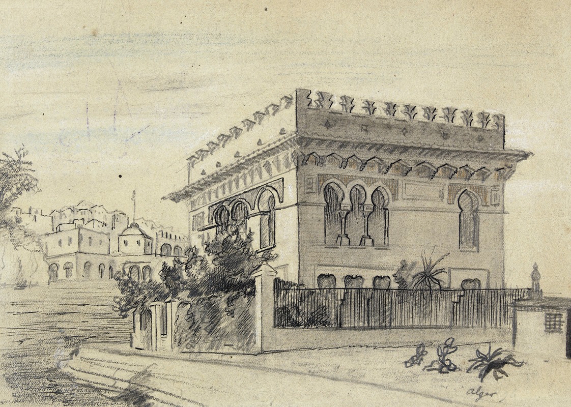 Un palais à Alger by Артур-Жозеф Генье, 1896 — digital art print download