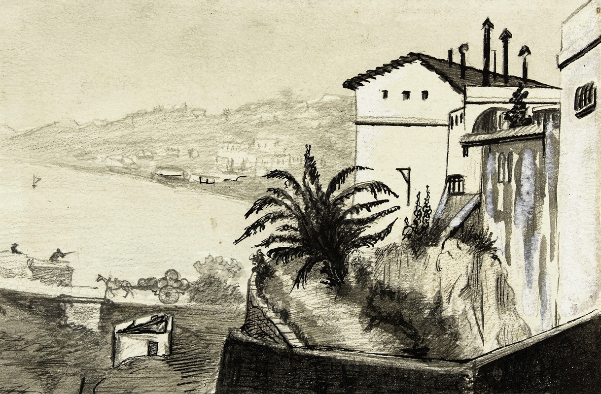 Villa au bord de la mer by Артур-Жозеф Генье, 1896 — digital art print download