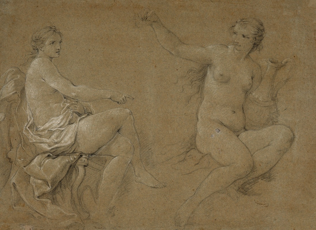 Study of the nymphs by Шарль-Жозеф Натоир — digital art print download