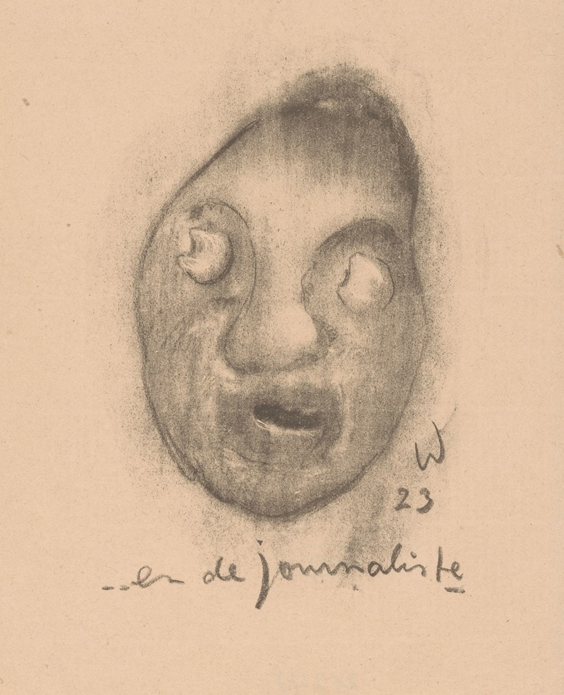 Karikatuur van een journaliste by Эрих Вихманн, 1923 — digital art print download