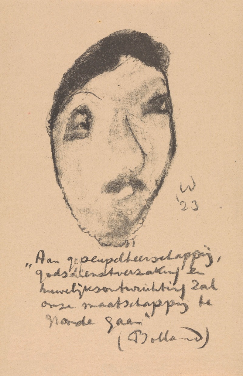 Karikatuur van Gerard Bolland by Эрих Вихманн, 1923 — digital art print download