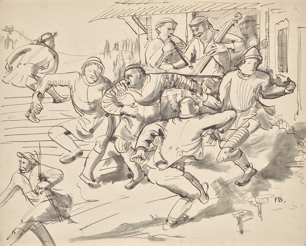 Tanzende Bauern by Франц Барвиг Старший, 1919 — digital art print download