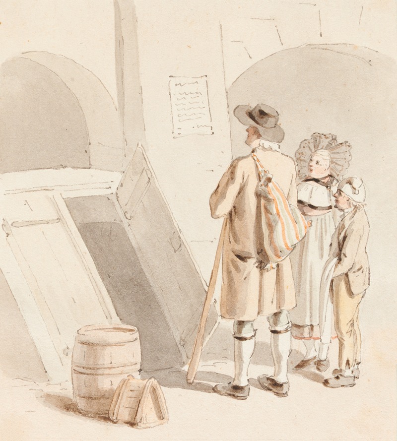 Bauernpaar mit Sohn in Bern by Франц Никлаус Кёниг — digital art print download