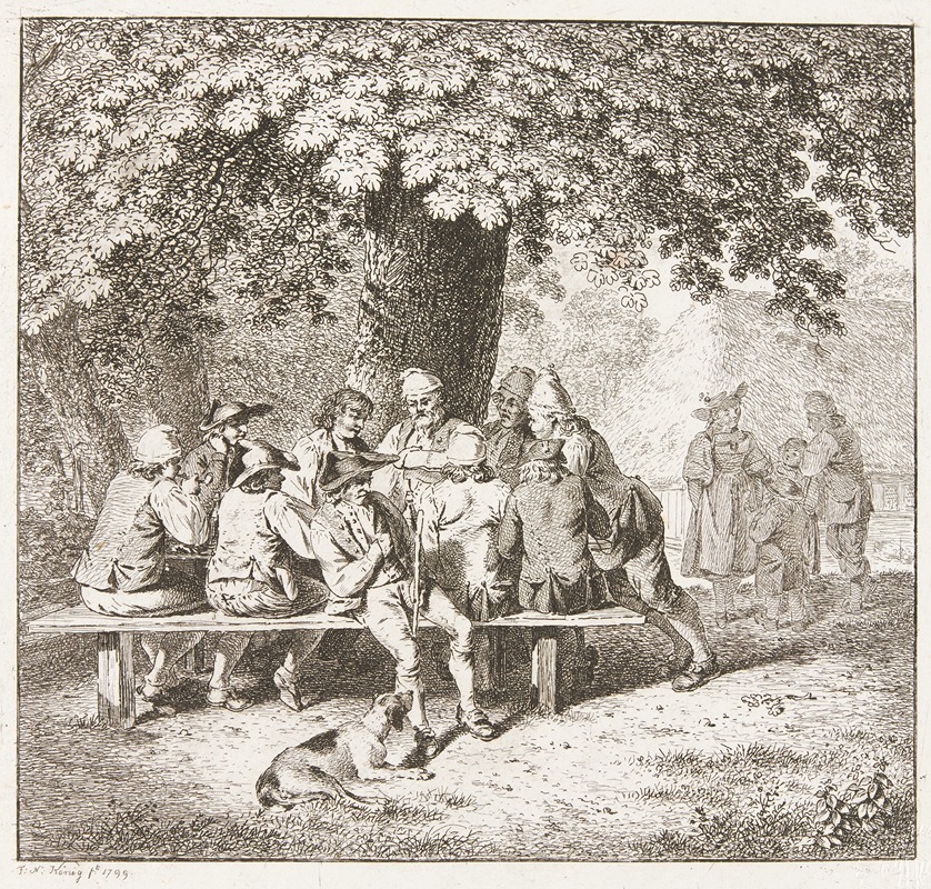 Die Sitzung unter der Linde by Франц Никлаус Кёниг, 1799 — digital art print download
