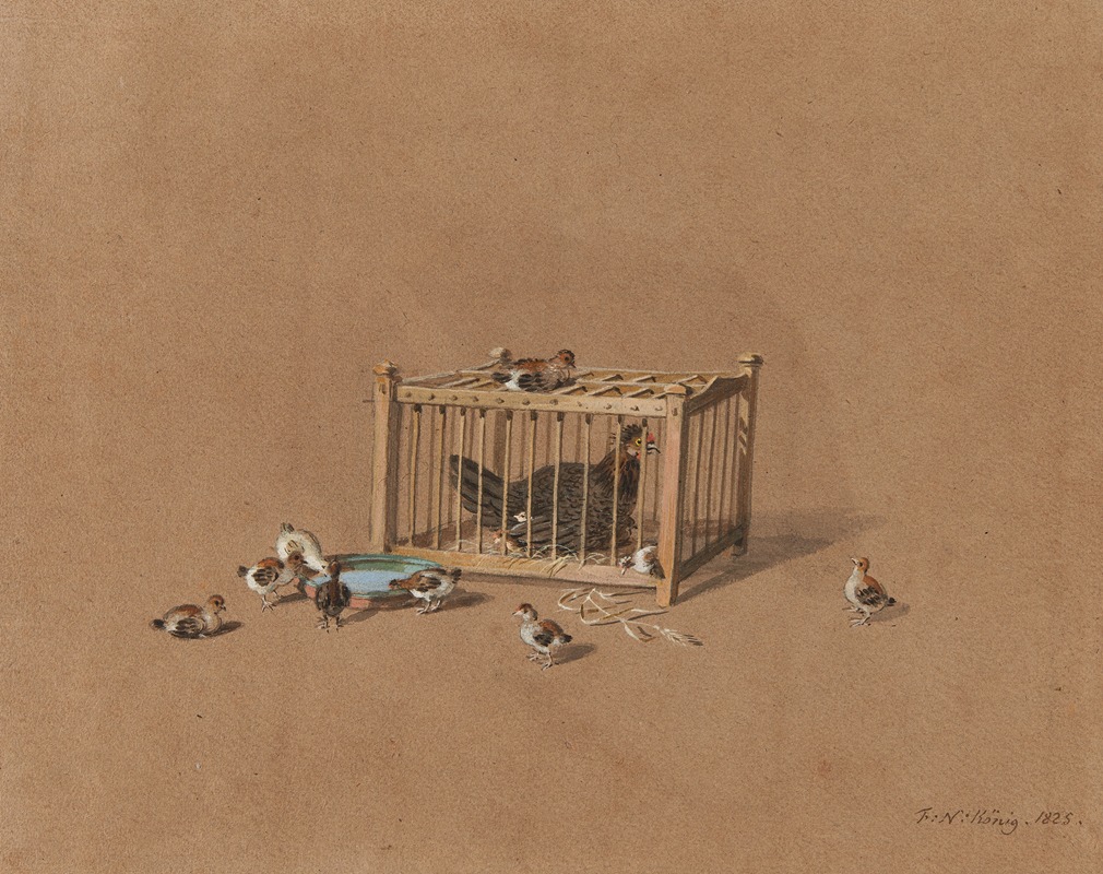 Henne und Küken by Франц Никлаус Кёниг, 1825 — digital art print download