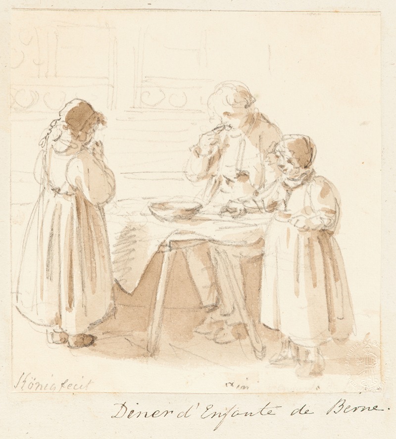 Ländliche Mahlzeit by Франц Никлаус Кёниг, 1824 — digital art print download