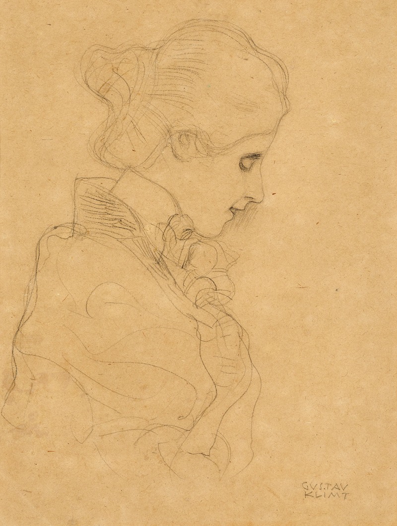 A Lady in Profile to the right — Gustav Klimt