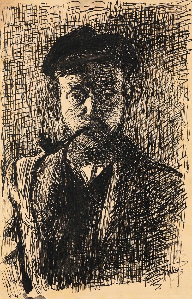 Autoportrait à la pipe by Анри Матисс, 1900 — digital art print download