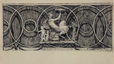 Enseigne Au Faune 21 rue des Saints-Pères, 6ème arrondissement by Jean-Jules Dufour, 1909 — digital art print download