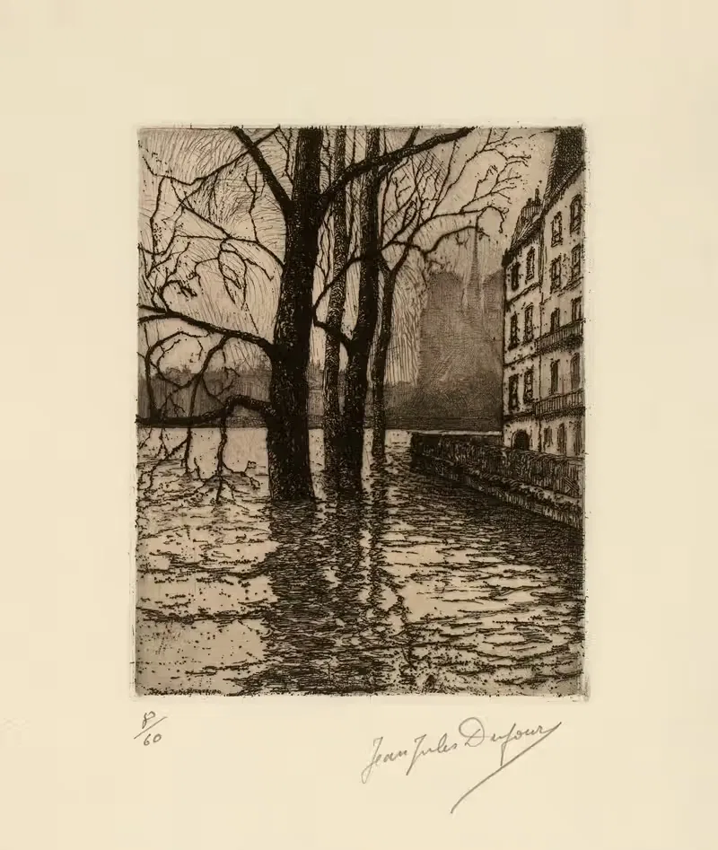 Le Quai d'Orléans – Inondations — Jean-Jules Dufour