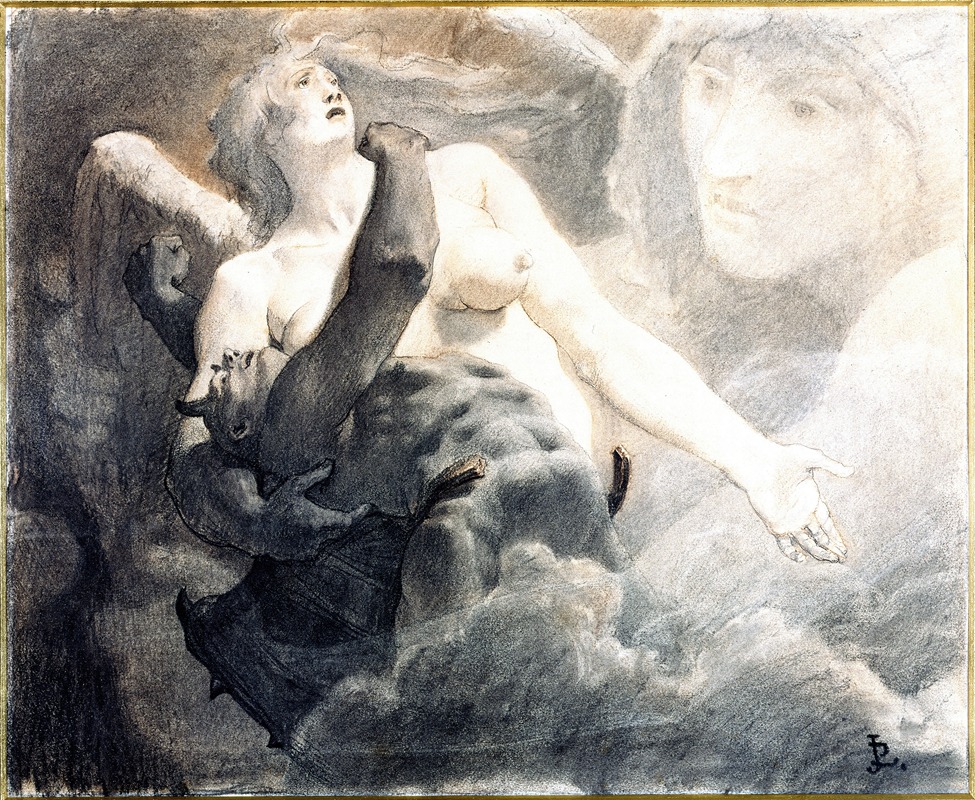 Satan et l'ange liberté by Жан-Поль Лоренс, 1888 — digital art print download