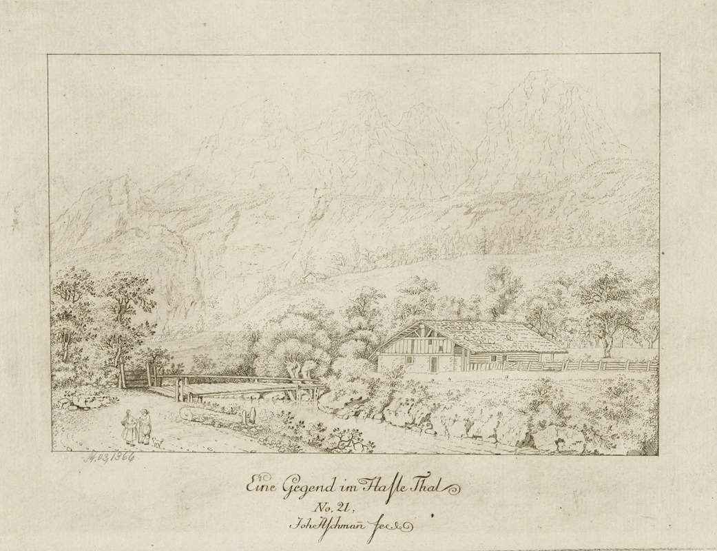 Eine Gegend im Hasle Thal No. 21 by Иоганн Якоб Ашманн, 1780 - 1790 — digital art print download
