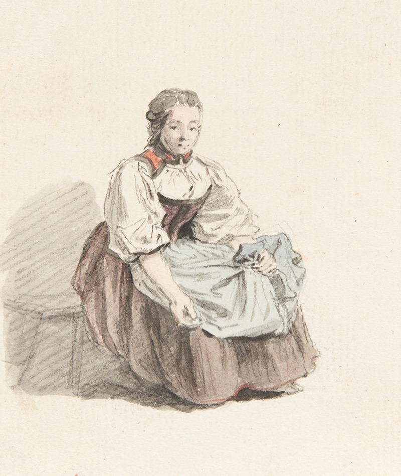 Studie einer Bäuerin in Tracht by Иоганн Людвиг Аберли — digital art print download