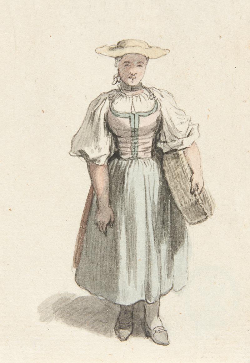 Studie einer Bäuerin in Tracht by Иоганн Людвиг Аберли — digital art print download