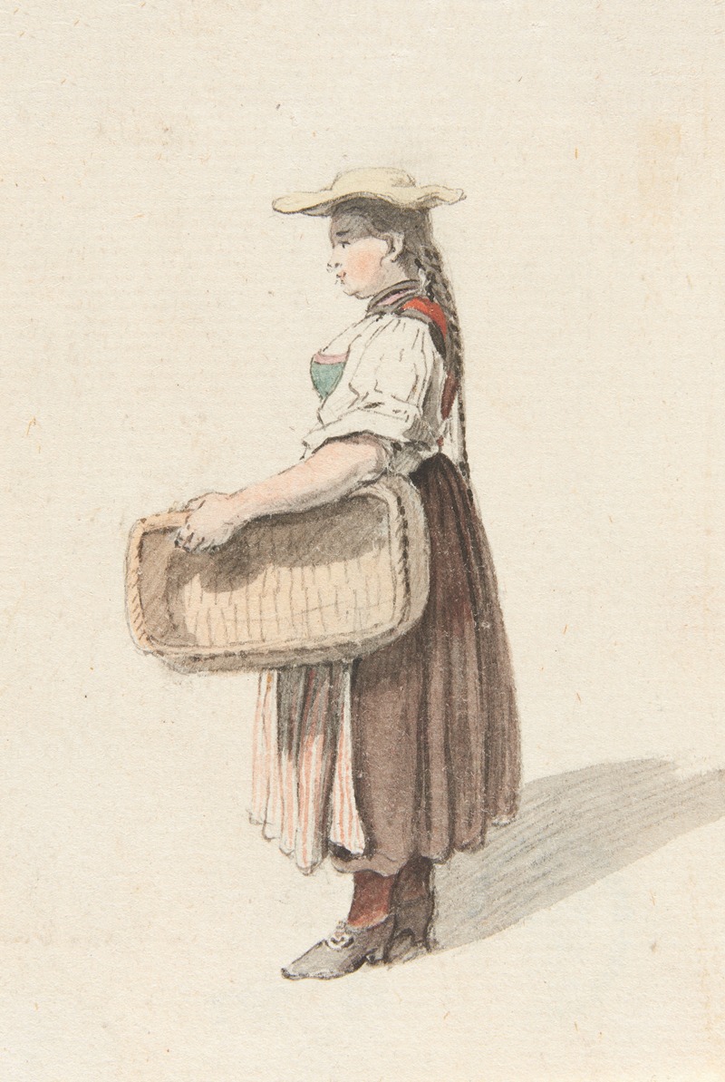 Studie einer Bäuerin in Tracht by Иоганн Людвиг Аберли — digital art print download