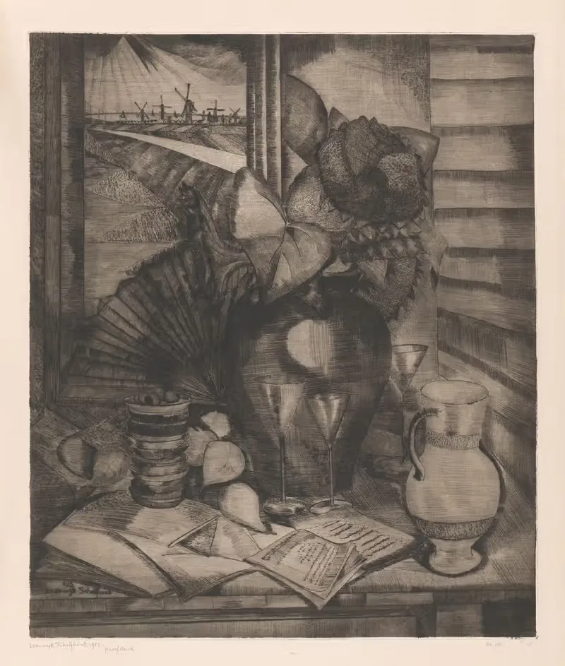 Натюрморт у окна by Лодевийк Шельфхаут, 1915 — digital art print download