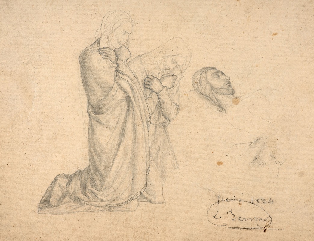 Study for 'La Mise au tombeau' by Louis Janmot, 1834 — digital art print download