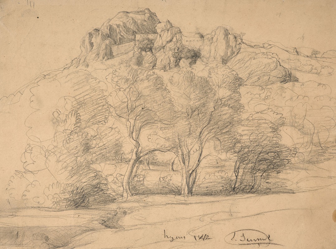 Study of a landscape, Hyères by Луи Жанмо, 1862 — digital art print download