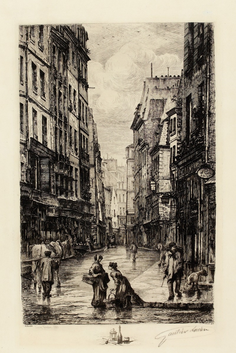 Rue Galande en 1881 by Люсьен Марселен Готье, 1881 — digital art print download