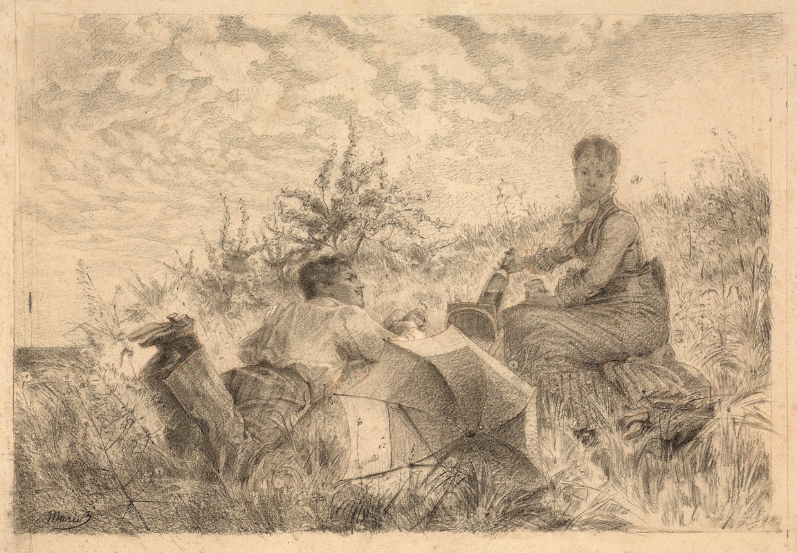 A countryside picnic in the sun — Marie Bracquemond