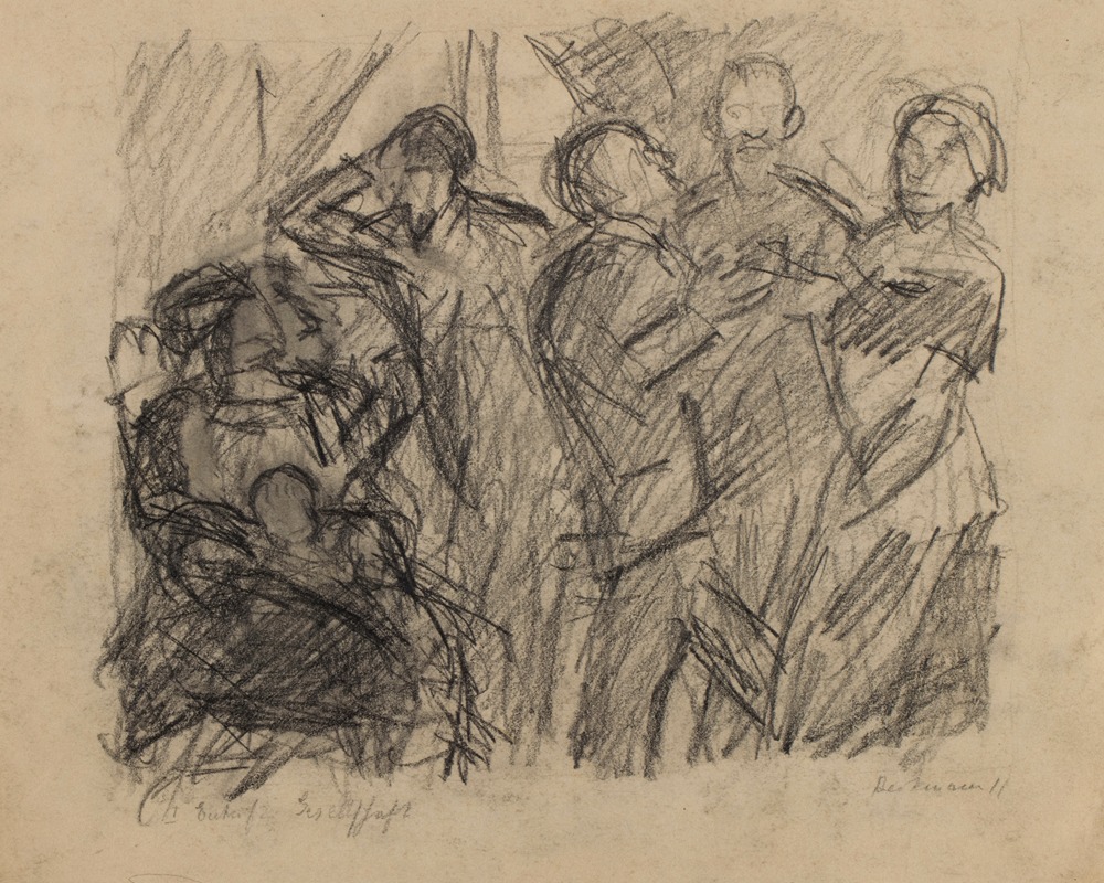 First Sketch for Society Party by Макс Бекманн, 1911 — digital art print download