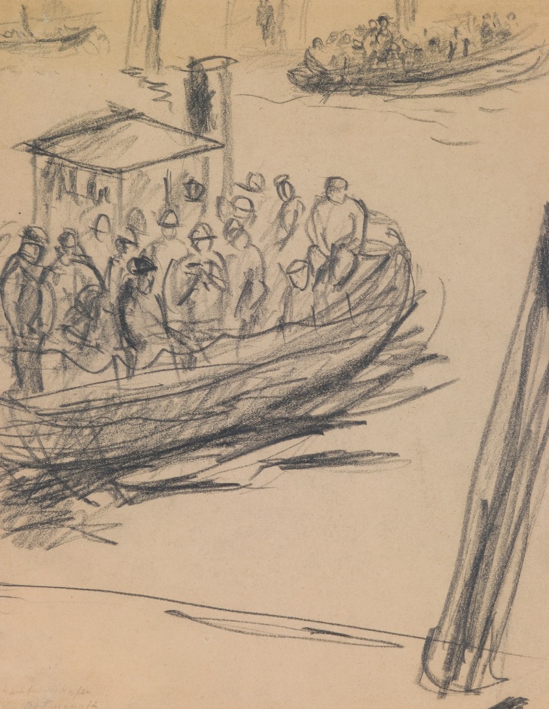 Longboat with Longshoremen by Макс Бекманн, 1912 — digital art print download