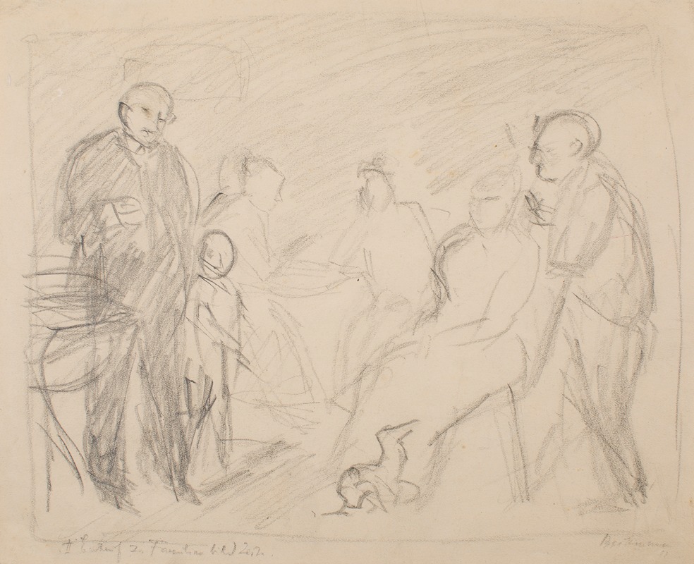 Second Sketch for Zech Family Portrait — Max Beckmann