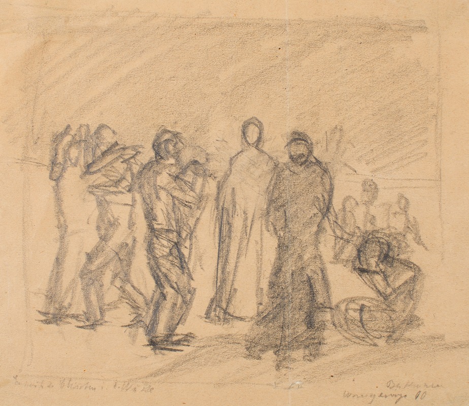 Sketch for Christ in the Desert — Max Beckmann