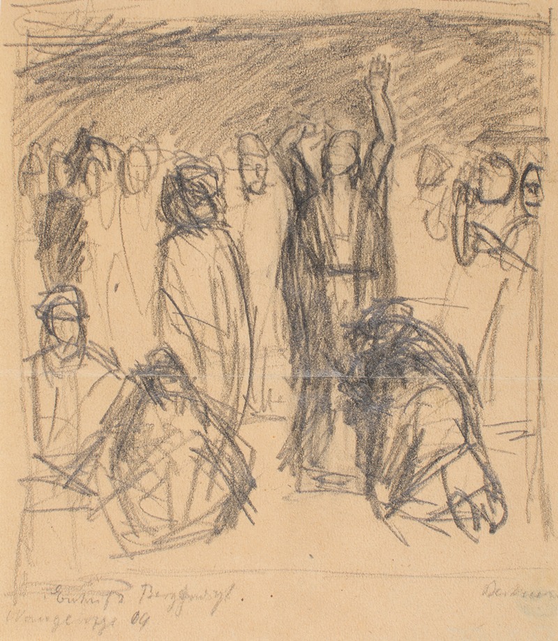 Sketch for Sermon on the Mount by Макс Бекманн, 1909 — digital art print download
