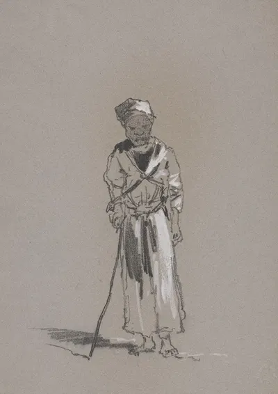 Drawings of Black people Pl.4 by Milton J. Burns, 1881 — digital art print download
