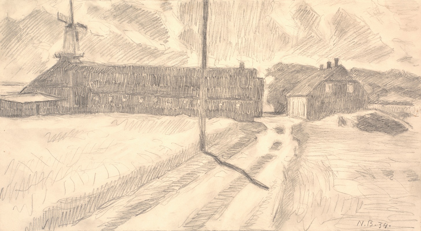 Gaarden Vester Paabjerg by Нильс Бьерре, 1934 — digital art print download
