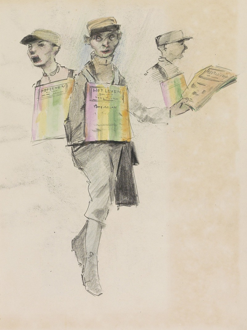 Verkoper van Amsterdams weekblad 'Het Leven' by Otto Verhagen, 1917-1919 — digital art print download