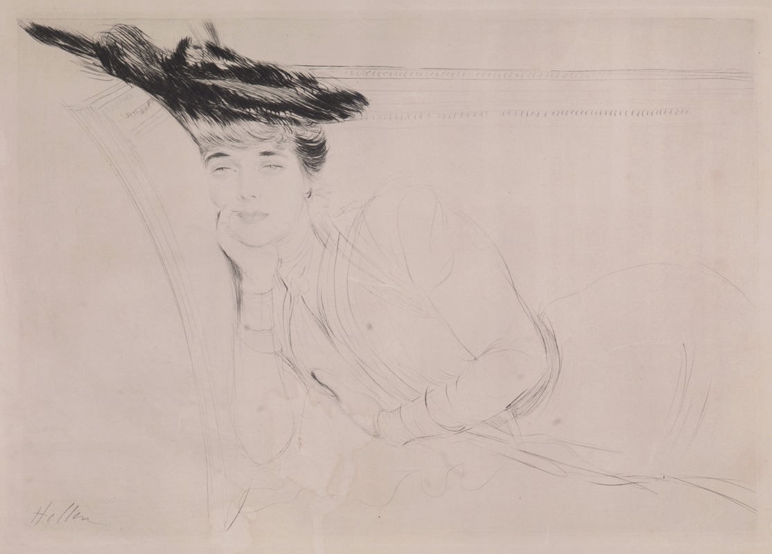 Woman Reclining on a Sofa by Поль Сезар Элью, c.1900 — digital art print download
