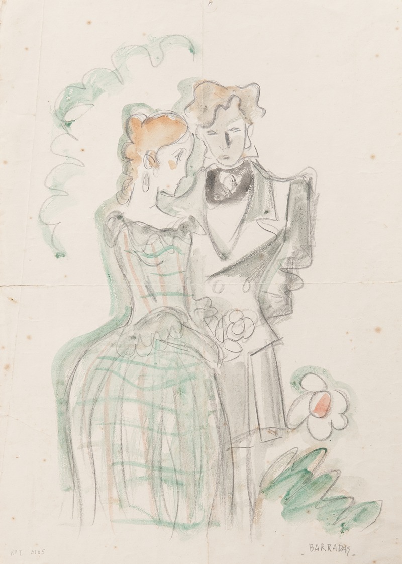 Escena romántica by Рафаэль Баррадас, 1926-1928 — digital art print download