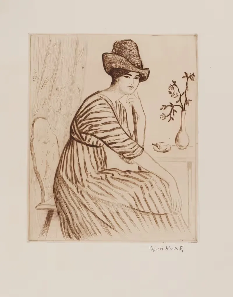 Женщина с цветами by Рафаэль Шварц, 1912 — digital art print download