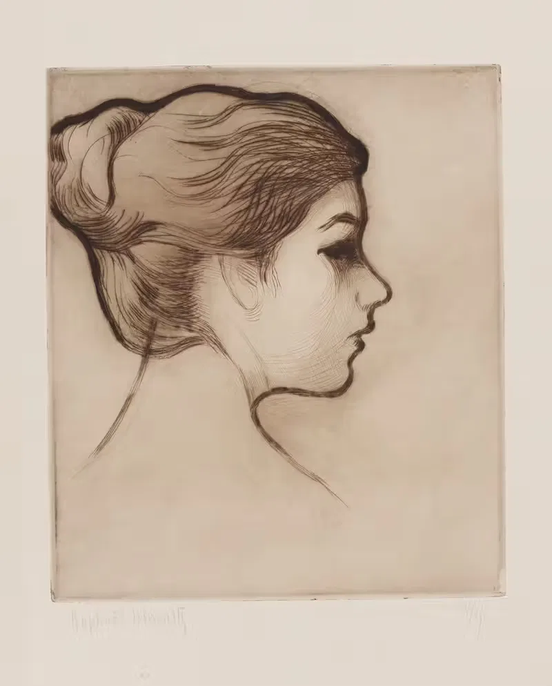Профиль женщины by Рафаэль Шварц, 1912 — digital art print download