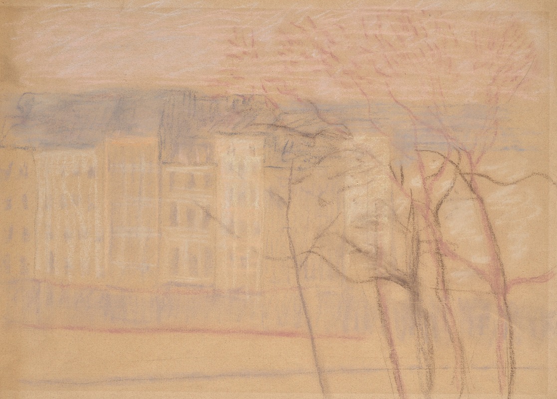 Häuserzeile in Paris, Quai d'Anjou — Walther Gamerith