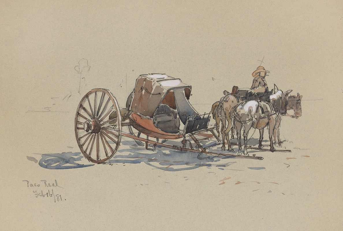 Paso Real; A two-wheeled chaise. by Anonymous, 1881 — digital art print download