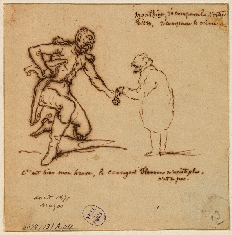 Caricature de Thiers by Арман Готье, 1871 — digital art print download