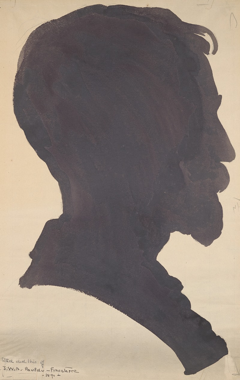 John White Alexander, silhouette portrait by Arthur Haythorne Studd, 1892 — digital art print download