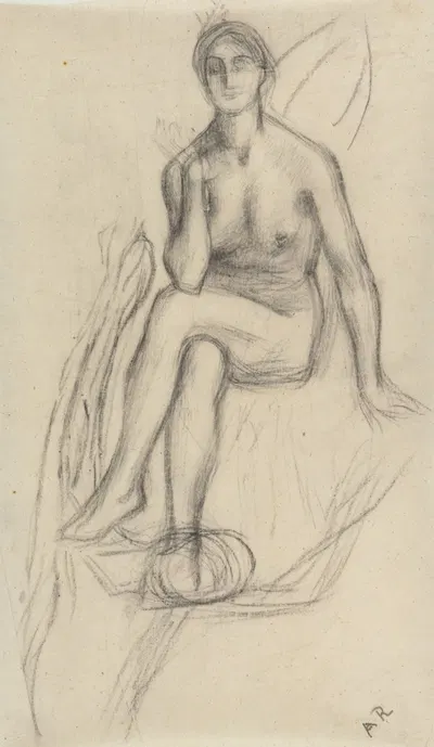 Etude de femme nue assise de face by Корнелис Ари Ренан — digital art print download