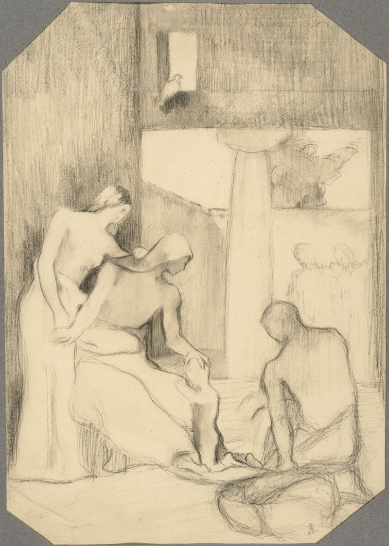 Etude de personnages, scène d'intérieur — Cornelis Ary Renan