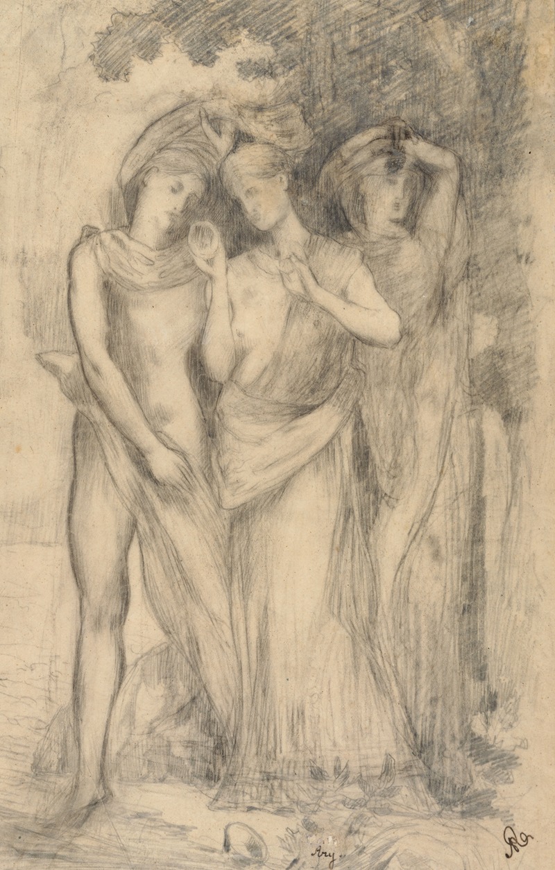 Etude de trois figures by Корнелис Ари Ренан — digital art print download