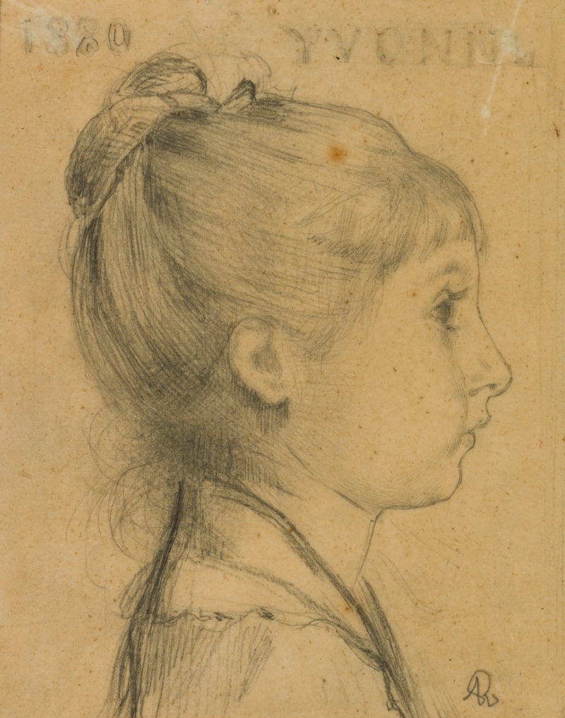 Portrait d'Yvonne de profil by Корнелис Ари Ренан, 1880 — digital art print download
